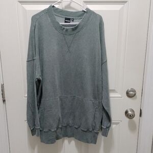 Mono B Men's Crewneck Shirt in Sage With Pockets 3XL